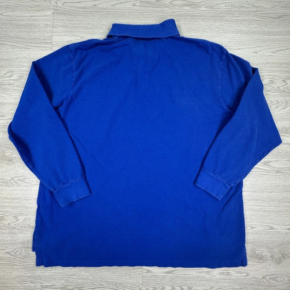 Polo‎ Ralph Lauren Mens Polo Shirt Long Sleeve Blue 2XB Big Pony Logo Cotton